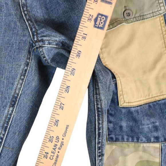 Sun + Stone Patchwork Jeans Men’s 40W Straight Leg Camo Carpenter Baggy - Picture 5 of 8